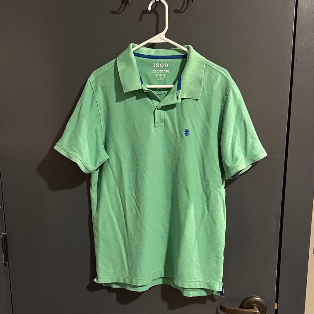 Izod Men's Mint Green Short Sleeve Polo (Large)
